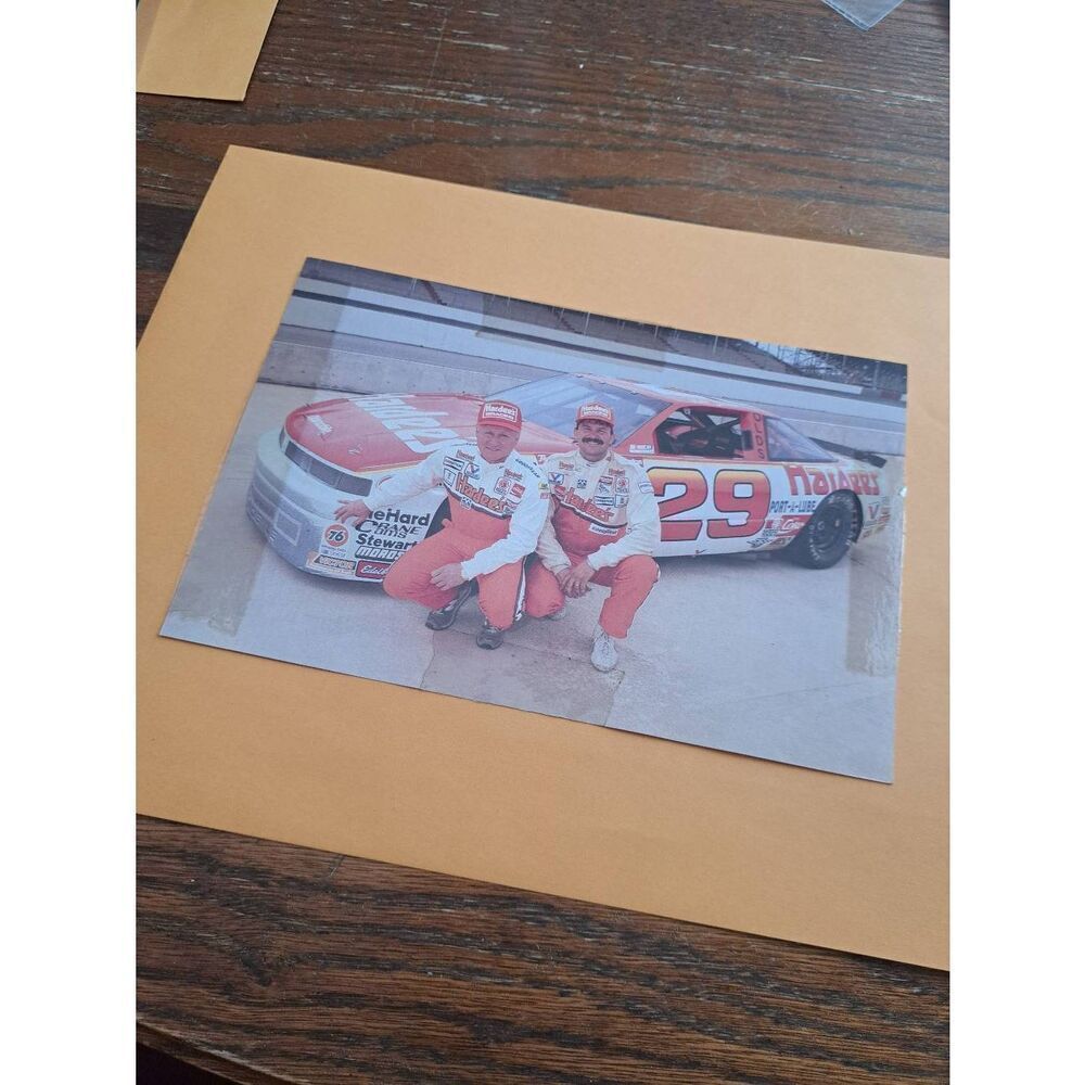 Vintage 1980s Hardees Racing NASCAR Postcard 6x9 Cale Yarborough Dale Jarrett 29